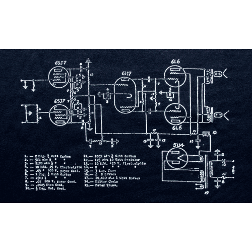 T-Shirt - Blue with Amplifier Schematic image 1