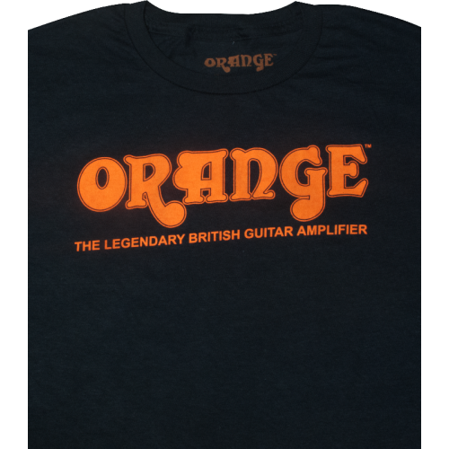T-Shirt - Black with Retro Orange Amps Logo image 2